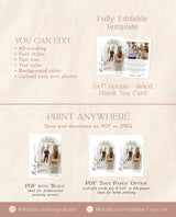 Modern Wedding Photo Thank You Card | Minimalist Wedding Thank You Card | Boho Wedding Thank You Card | Modern Minimalist Wedding | M9