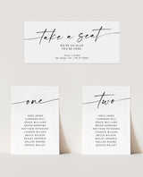 Table Seating Chart Template | Minimalist Wedding Seating Cards | Wedding Seating Chart | Modern Wedding Seat Cards | Editable Template | M9