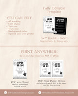 Bride or Die Bachelorette Invitation Template | Till Death Do Us Party Bachelorette | Skull Bachelorette | Halloween Bachelorette Party | B5