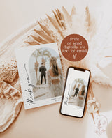 Modern Wedding Photo Thank You Card | Minimalist Wedding Thank You Card | Boho Wedding Thank You Card | Modern Minimalist Wedding | M9