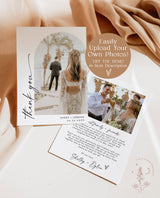 Modern Wedding Photo Thank You Card | Minimalist Wedding Thank You Card | Boho Wedding Thank You Card | Modern Minimalist Wedding | M9