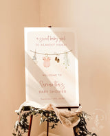 Girl Baby Shower Welcome Sign | Boho Baby Shower | Baby Clothes Shower | Baby Girl Shower | Baby Shower Welcome Sign | Editable Template C2