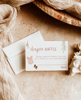 Modern Minimalist Diaper Raffle Card | Boho Diaper Raffle Ticket | Pink Beige Baby Shower Card | Girl Baby Shower | Editable Template | C2