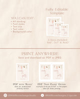 Cards and Gifts Sign Template | Boho Baby Shower Sign | Pink Girl Baby Shower Sign | Baby Shower Gift Sign | Editable Template | C2