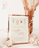 Baby Shower Custom Signs | Modern Shower Sign | Blush Pink Baby Shower Sign | Girl Baby Shower Signs | Editable Template | C2