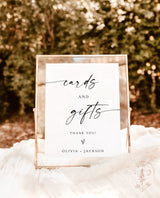 Cards and Gifts Sign Template | Modern Minimalist Wedding Sign | Wedding Gifts Sign | Bridal Shower Gift Sign | Baby Shower Gift Sign | M9