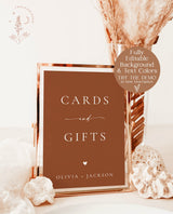 Minimalist Cards and Gifts Sign | Modern Wedding Sign Template | Wedding Gifts Sign | Bridal Shower Gift Sign | Baby Shower Gift Sign | M9