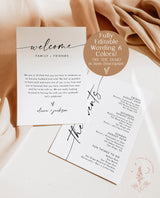 Minimalist Wedding Events Card | Modern Weekend Events | Wedding Itinerary | Welcome Bag | Wedding Timeline Schedule | Editable Template M9