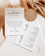 Minimalist Wedding Events Card | Modern Weekend Events | Wedding Itinerary | Welcome Bag | Wedding Timeline Schedule | Editable Template M9