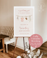 Girl Baby Shower Welcome Sign | Boho Baby Shower | Baby Clothes Shower | Baby Girl Shower | Baby Shower Welcome Sign | Editable Template C2