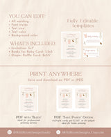 Baby Shower Invitation Template | Girl Baby Shower Invite Bundle | Boho Baby Shower | Pink Girl Clothes Baby Shower | Editable Template | C2