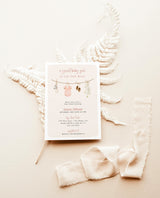 Baby Shower Invitation Template | Girl Baby Shower Invite Bundle | Boho Baby Shower | Pink Girl Clothes Baby Shower | Editable Template | C2