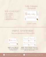 Books for Baby Card | Boho Book Request Insert | Modern Minimalist Baby Shower | Beige Baby Shower | Boho Baby Shower | Editable Template C2