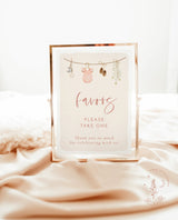 Baby Shower Favors Sign | Girl Baby Shower | Favors Sign | Boho Baby Shower Sign | Pink Baby Shower | Editable Template | C2
