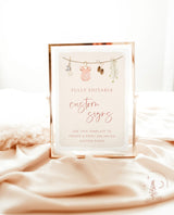 Baby Shower Custom Signs | Modern Shower Sign | Blush Pink Baby Shower Sign | Girl Baby Shower Signs | Editable Template | C2