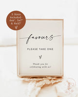 Minimalist Favours Sign Template | Modern Wedding Favours Sign | Wedding Favours Sign | Boho Shower Favours Sign | Editable Template | M9