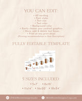 Signature Drinks Sign Template | Pet Signature Cocktail Sign | Minimalist Wedding Bar Menu | His and Hers Bar Sign | Editable Template | M9