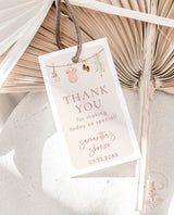 Baby Shower Thank You Tags | Boho Thank You Tags | Thank You Favor Tags | Pink Thank You Tags | Girl Baby Shower | Editable Template | C2