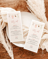 Boho Baby Shower Menu | Baby Shower Menu | Boho Baby Shower | Girl Baby Shower | Baby Girl Clothes | Food Menu | Editable Template | C2