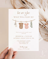 Gender Reveal Invitation Template | Minimalist Gender Reveal Party Invite | Modern Gender Neutral Reveal Invite | Editable Template | C2