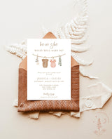 Gender Reveal Invitation Template | Minimalist Gender Reveal Party Invite | Modern Gender Neutral Reveal Invite | Editable Template | C2