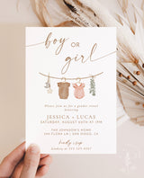Gender Reveal Invitation Template | Modern Gender Neutral Reveal Invite | Minimalist Gender Reveal Party Invite | Editable Template | C2