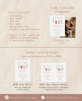 Gender Reveal Invitation Template | Modern Gender Neutral Reveal Invite | Minimalist Gender Reveal Party Invite | Editable Template | C2