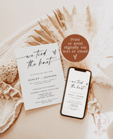 Elopement Announcement Template | Elopement Reception Invitation | Minimalist Wedding Elopement | We Tied The Knot Reception Invite | M9