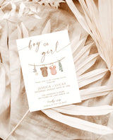 Gender Reveal Invitation Template | Modern Gender Neutral Reveal Invite | Minimalist Gender Reveal Party Invite | Editable Template | C2