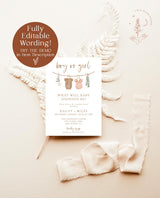 Gender Reveal Invitation Template | Modern Gender Neutral Reveal Invite | Minimalist Gender Reveal Party Invite | Editable Template | C2