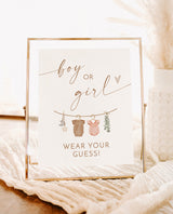 Wear Your Guess Game Sign | Boy Or Girl What Will Baby Be Sign | Gender Guess Sign | Gender Neutral Baby Reveal | He or She Gender Reveal C2