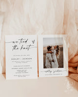 Elopement Announcement Template | Elopement Reception Invitation | Minimalist Wedding Elopement | We Tied The Knot Reception Invite | M9
