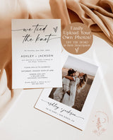 Elopement Announcement Template | Elopement Reception Invitation | Minimalist Wedding Elopement | We Tied The Knot Reception Invite | M9