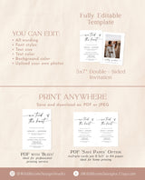 Elopement Announcement Template | Elopement Reception Invitation | Minimalist Wedding Elopement | We Tied The Knot Reception Invite | M9