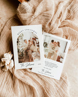 Photo Christmas Card Template | Minimalist Christmas Card | Arch Photo Merry Christmas Card | Boho Holiday Card | Editable Template M9