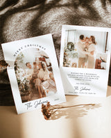 Photo Christmas Card Template | Minimalist Christmas Card | Arch Photo Merry Christmas Card | Boho Holiday Card | Editable Template M9