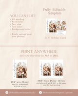 Photo Christmas Card Template | Boho Holiday Card | Minimalist Christmas Card | Arch Christmas Card | Merry Christmas | Editable Template M9