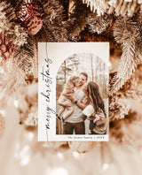 Photo Christmas Card Template | Boho Holiday Card | Minimalist Christmas Card | Arch Christmas Card | Merry Christmas | Editable Template M9