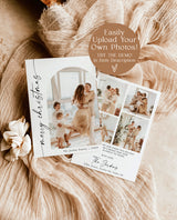 Photo Christmas Card Template | Boho Holiday Card | Minimalist Christmas Card | Arch Christmas Card | Merry Christmas | Editable Template M9