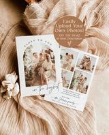 Photo Christmas Card Template | Boho Holiday Card | Minimalist Christmas Card | Arch Christmas Card | Merry Christmas | Editable Template M9