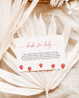 Strawberry Baby Shower Invitation Template | Berry Sweet Baby on the Way Invite | Girl Baby Shower | Gender Neutral | Editable Template | B7