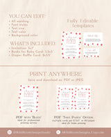 Strawberry Baby Shower Invitation Template | Berry Sweet Baby on the Way Invite | Girl Baby Shower | Gender Neutral | Editable Template | B7