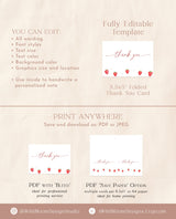 Strawberry Thank You Card Template Girl Baby Shower Thank You Berry First Birthday Thank You Card Berry Sweet Baby Shower Thank You Card B7