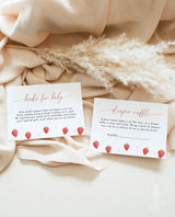 Strawberry Baby Shower Invitation Template | Berry Sweet Baby on the Way Invite | Girl Baby Shower | Gender Neutral | Editable Template | B7