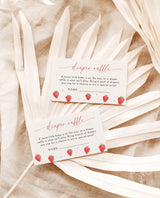 Strawberry Baby Shower Invitation Template | Berry Sweet Baby on the Way Invite | Girl Baby Shower | Gender Neutral | Editable Template | B7