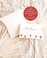 Strawberry Thank You Card Template Girl Baby Shower Thank You Berry First Birthday Thank You Card Berry Sweet Baby Shower Thank You Card B7