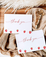 Strawberry Thank You Card Template Girl Baby Shower Thank You Berry First Birthday Thank You Card Berry Sweet Baby Shower Thank You Card B7