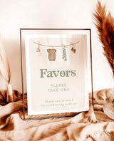 Baby Shower Favors Sign Template | Baby Shower Favors Sign | Boy Baby Shower | Gender Neutral Sage Green Baby | Baby Shower Favors Sign | C5