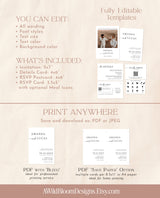 Minimalist Wedding Invitation Template | Modern Wedding Invite | Boho Wedding Invitation | Photo Wedding Invitation | Editable Template M9