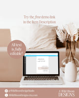 Minimalist Wedding Invitation Template | Modern Wedding Invite | Boho Wedding Invitation | Photo Wedding Invitation | Editable Template M9